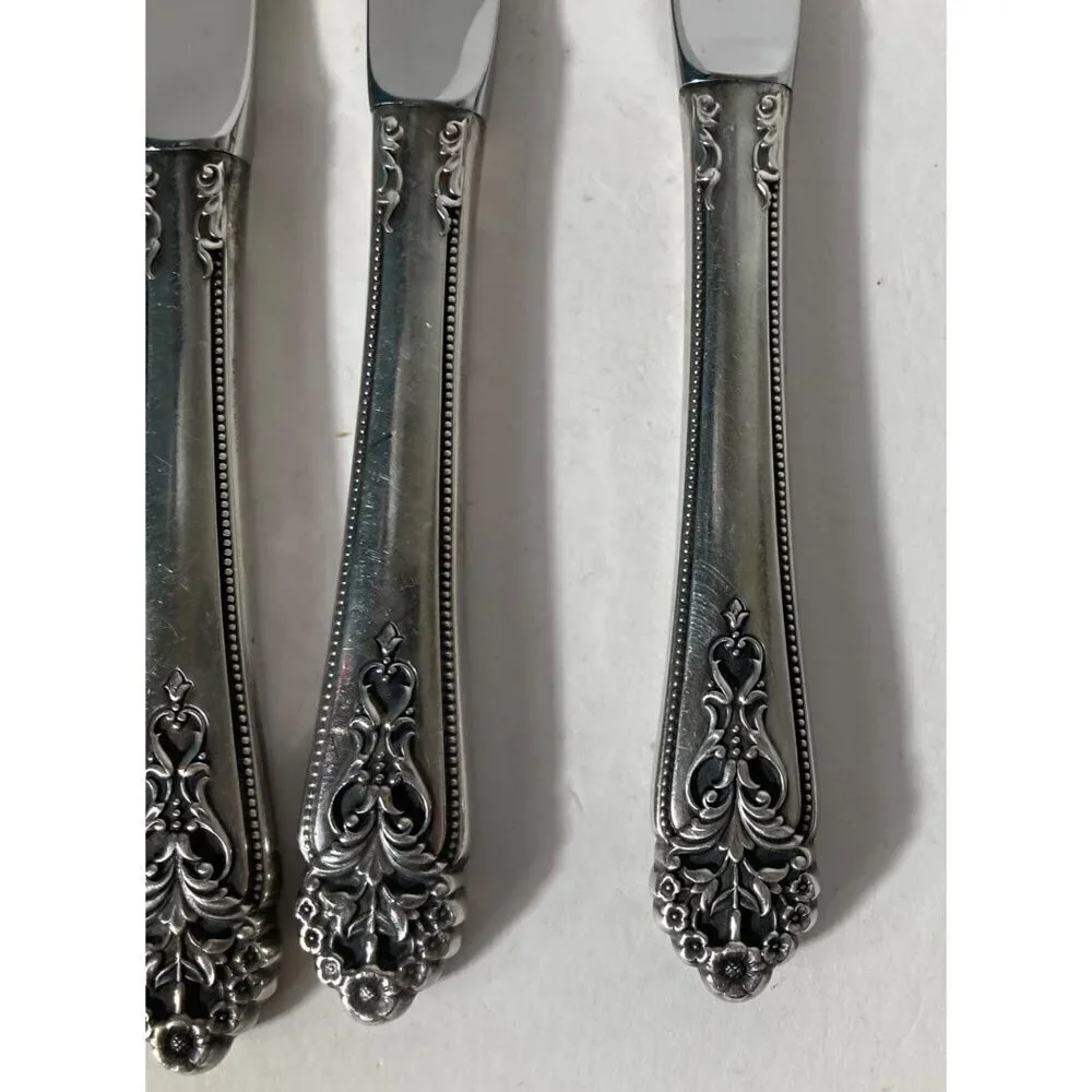 6-‎ International Stainless Floral Pattern Butter Knives 9